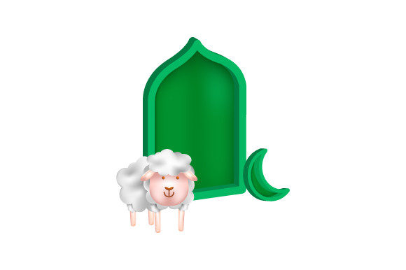 3d Eid Al Adha Design Vector Isolated