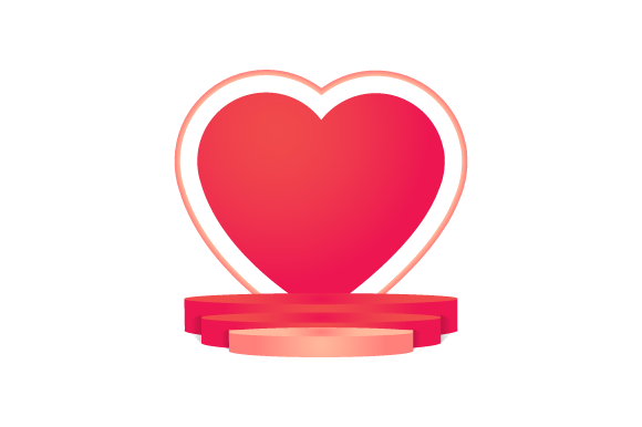 3D Love Stage Concept Design Vector for Decor