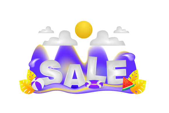 3D Memphis Summer Sale Design Concept