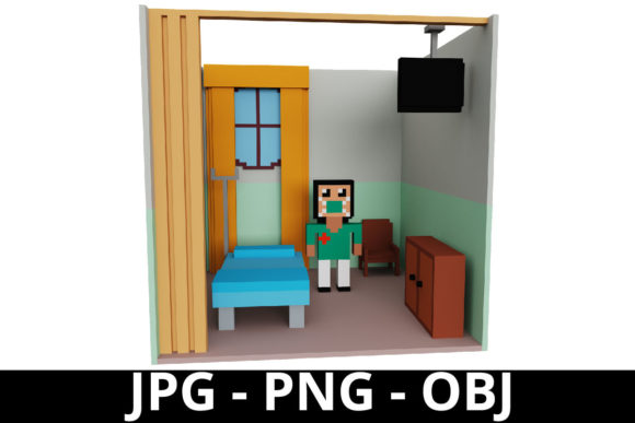 3d Rendering Voxel Art Nurse and Patient: A Practical Evaluation