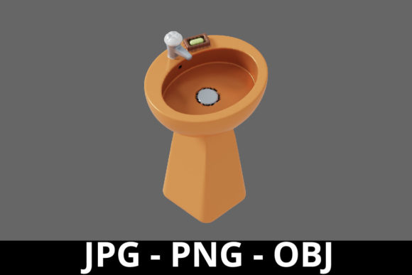 3d Rendering Washstand for Design