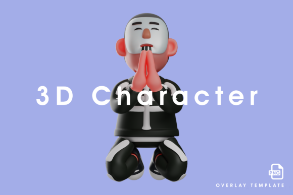 3D Skeleton Boy Cartoon Design Praying: A Versatile Asset for Creative Projects