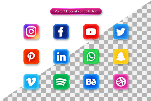 3D Social Icon Set Design in Vector: Elevating Your Digital Brand Identity