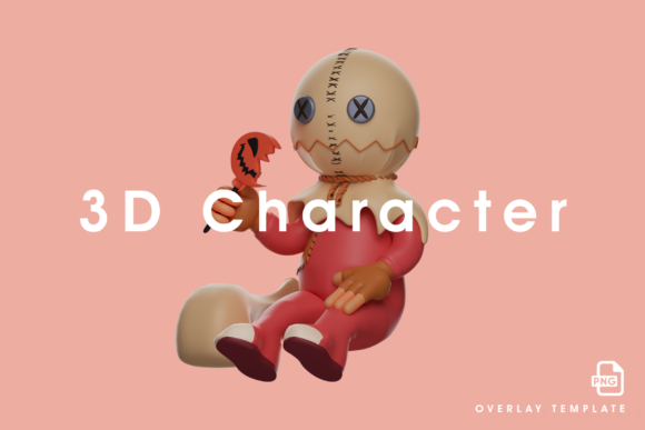 3D Trick r Treat Design Eating Lollipop