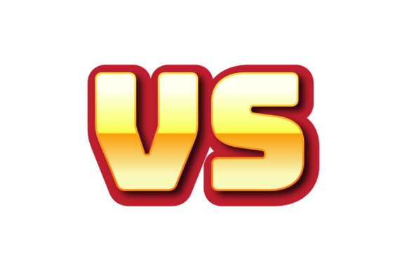 3D Versus, Vs Text Design Vector Graphic for Bold Visuals