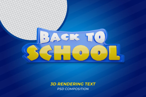 Back to School 3D Render PSD Icon Design