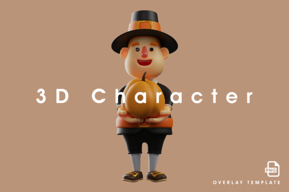 Bringing Warmth to Your Digital Projects with a 3D Thanksgiving Pilgrim Man Design
