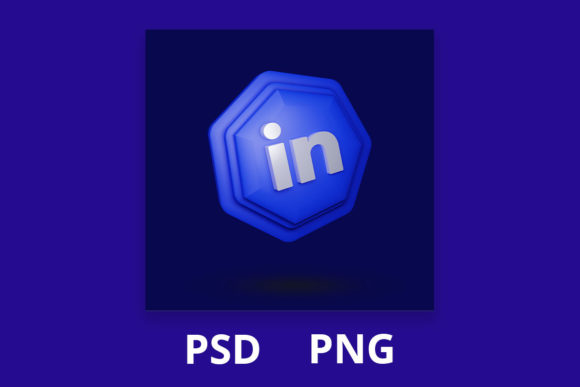LinkedIn 3D Social Icon Creative Design