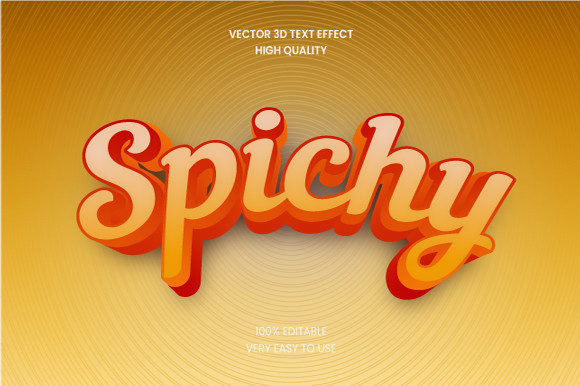 Spichy 3d Text Effect Mockup Graphic