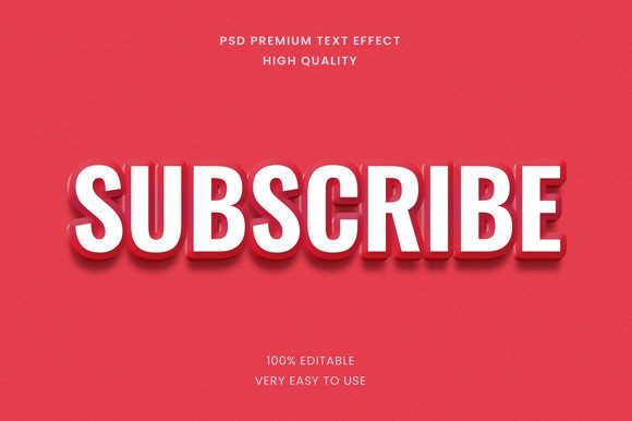 Subscribe 3d Text Effect PSD Mockup: Elevating Your Brand Identity