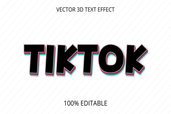 Tiktok 3D Text Effect Creative Design: Elevating Your Content with Fully Editable Vector Assets