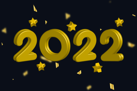 Unleash Festive Creativity with New Year 2022 3D Text Clip Art Design